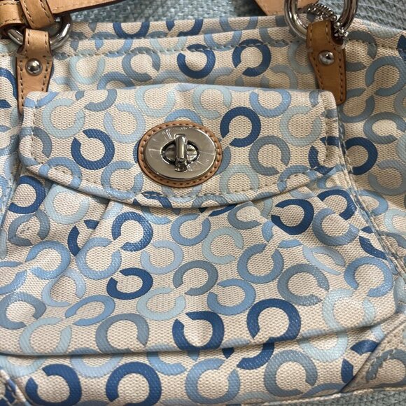 Coach Op Art Light Blue, Off White/Cream, L0869-13141, Handbag, purse - Picture 7 of 11